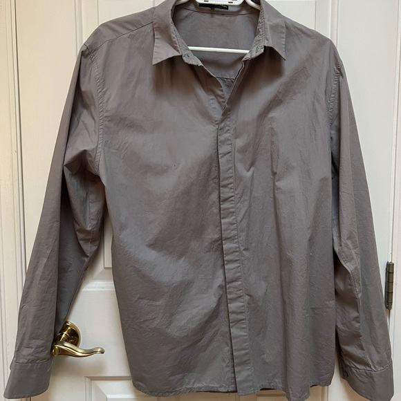 Oak + Fort Taupe Oversized Button down Shirt - Picture 1 of 3